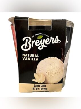 Breyers Candle - Cream & Black Scented Jar